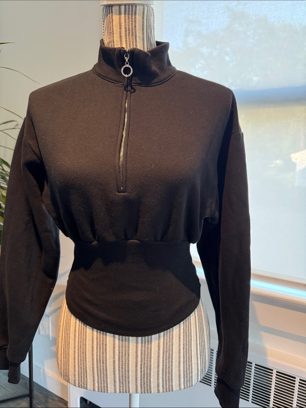 Victoria Secret black zip up - S